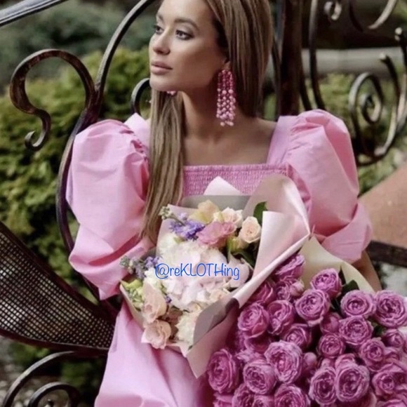 SOLD! Pink Cotton Poplin Voluminous Puff-sleevd - Picture 4 of 16